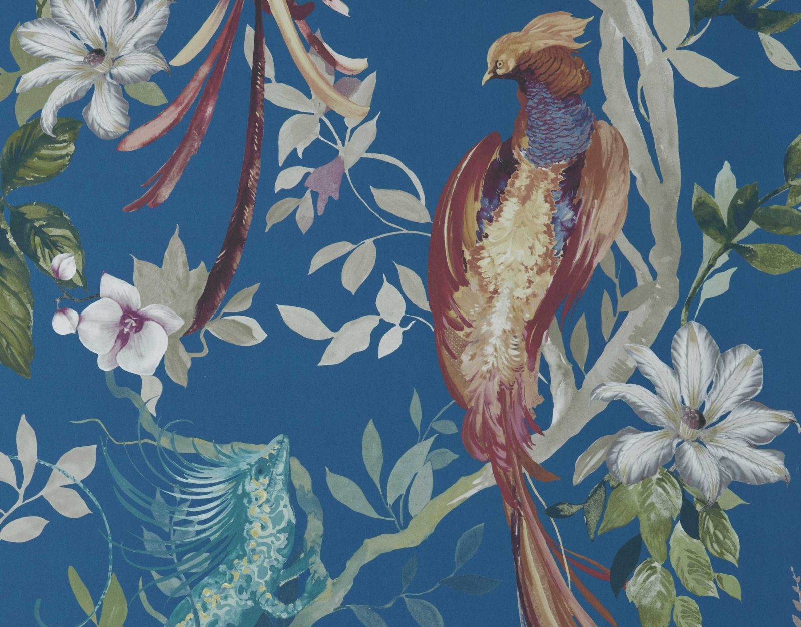 Bird Sonnet, Royal Blue Luxury Bird, 1838 Wallcoverings, 7mp / rola