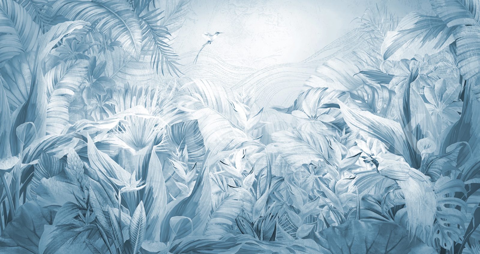 Jungle Plants, Blue, Rebel Walls