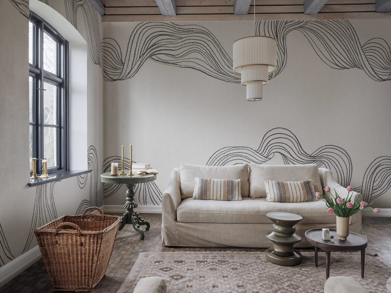 Stripes by Hand, Graphite, Rebel Walls 2