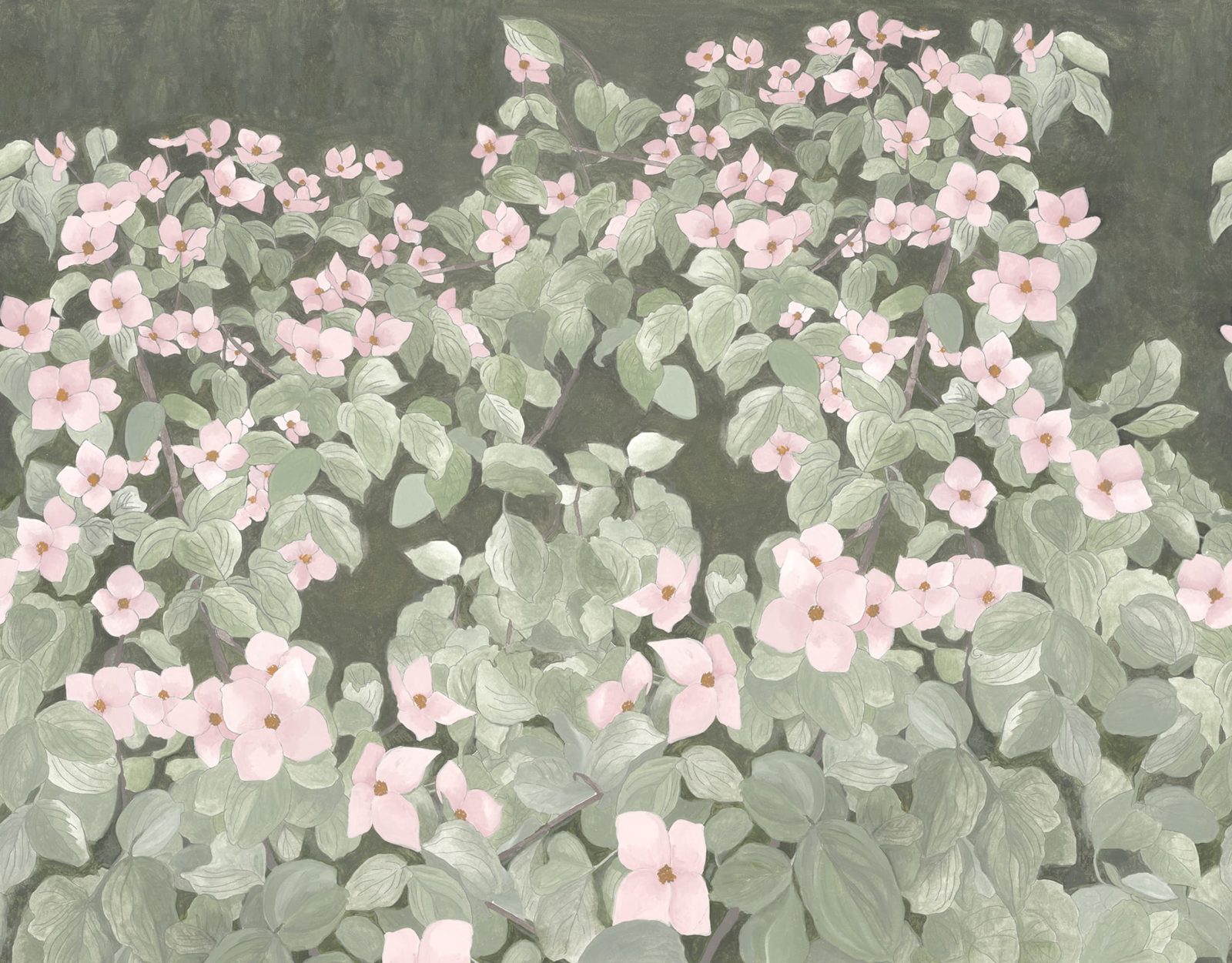 Parkflowers, Pink, Rebel Walls