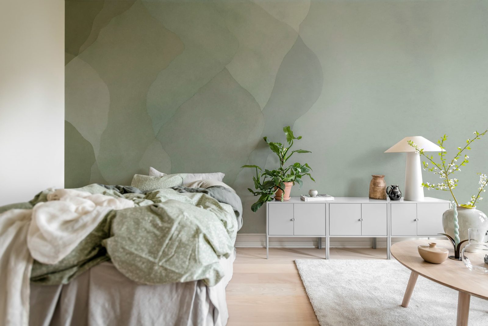Watercolor Vertical, Green, Rebel Walls 3