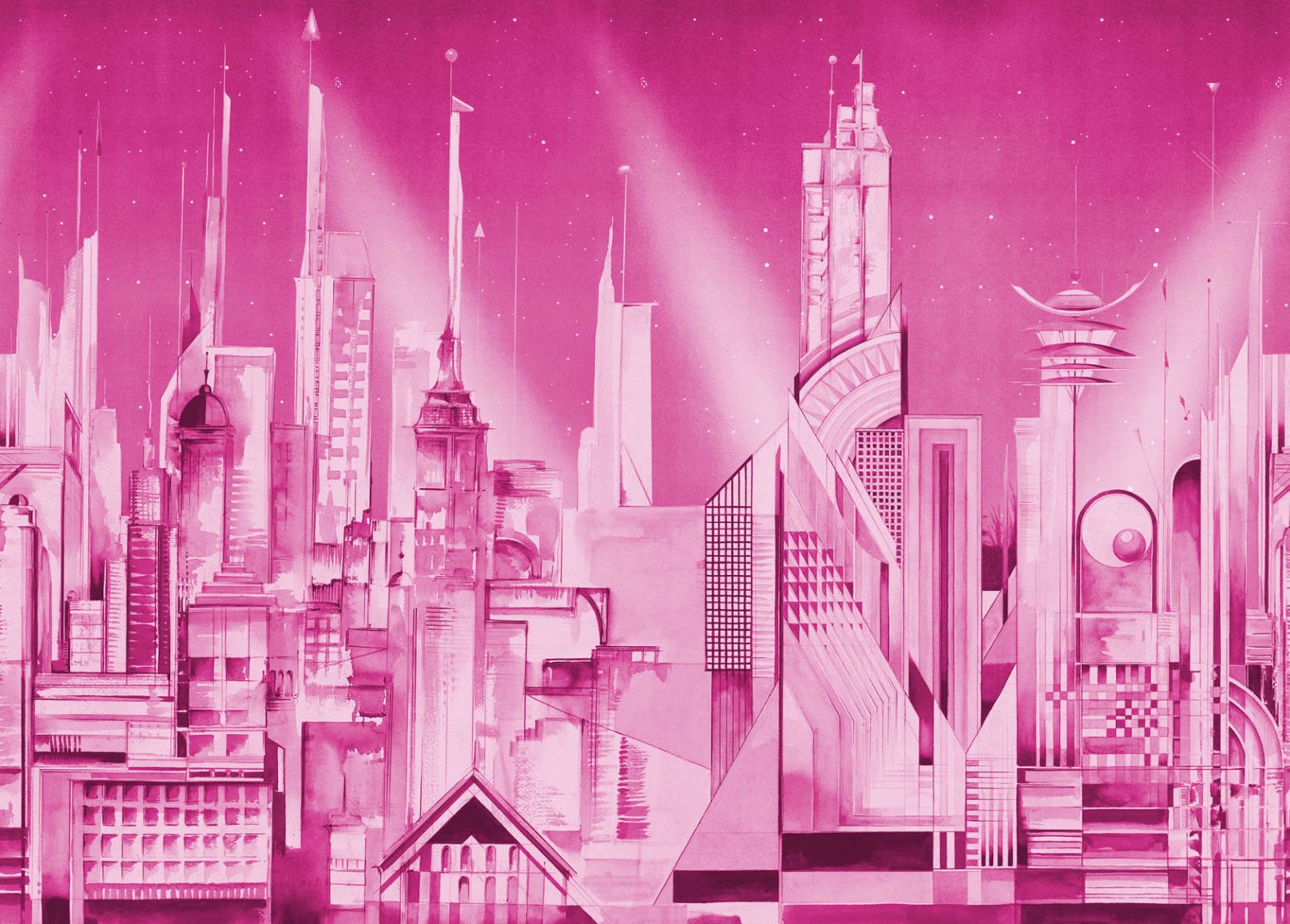 Sci-Fi Town, Pink, Rebel Walls
