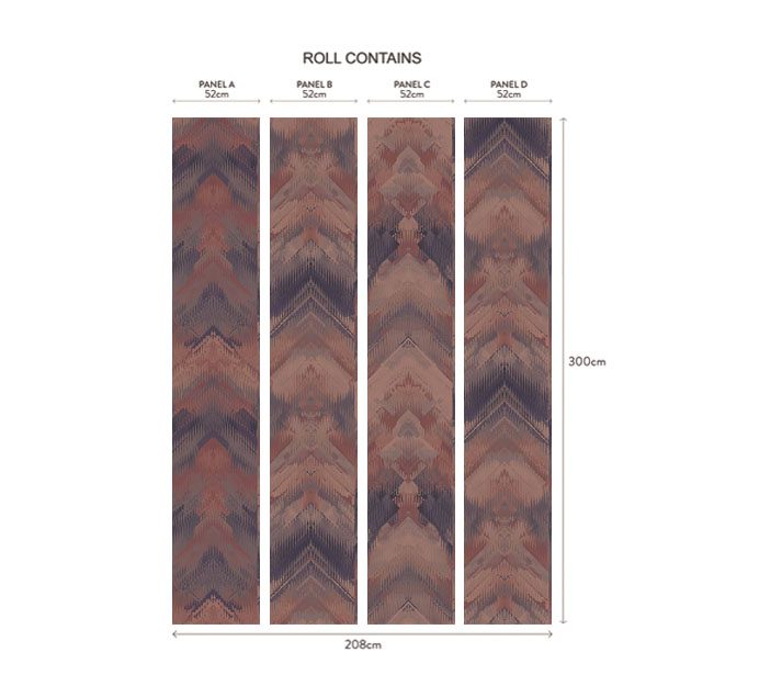 Reflections, Copper Luxury Geometric, 1838 Wallcoverings, 6.5mp / rola 4
