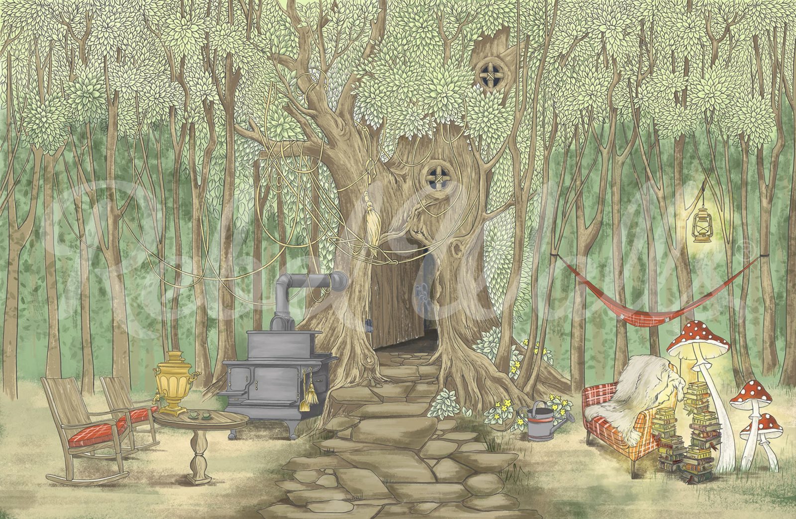Fairy Tale, Forest Green, Rebel Walls