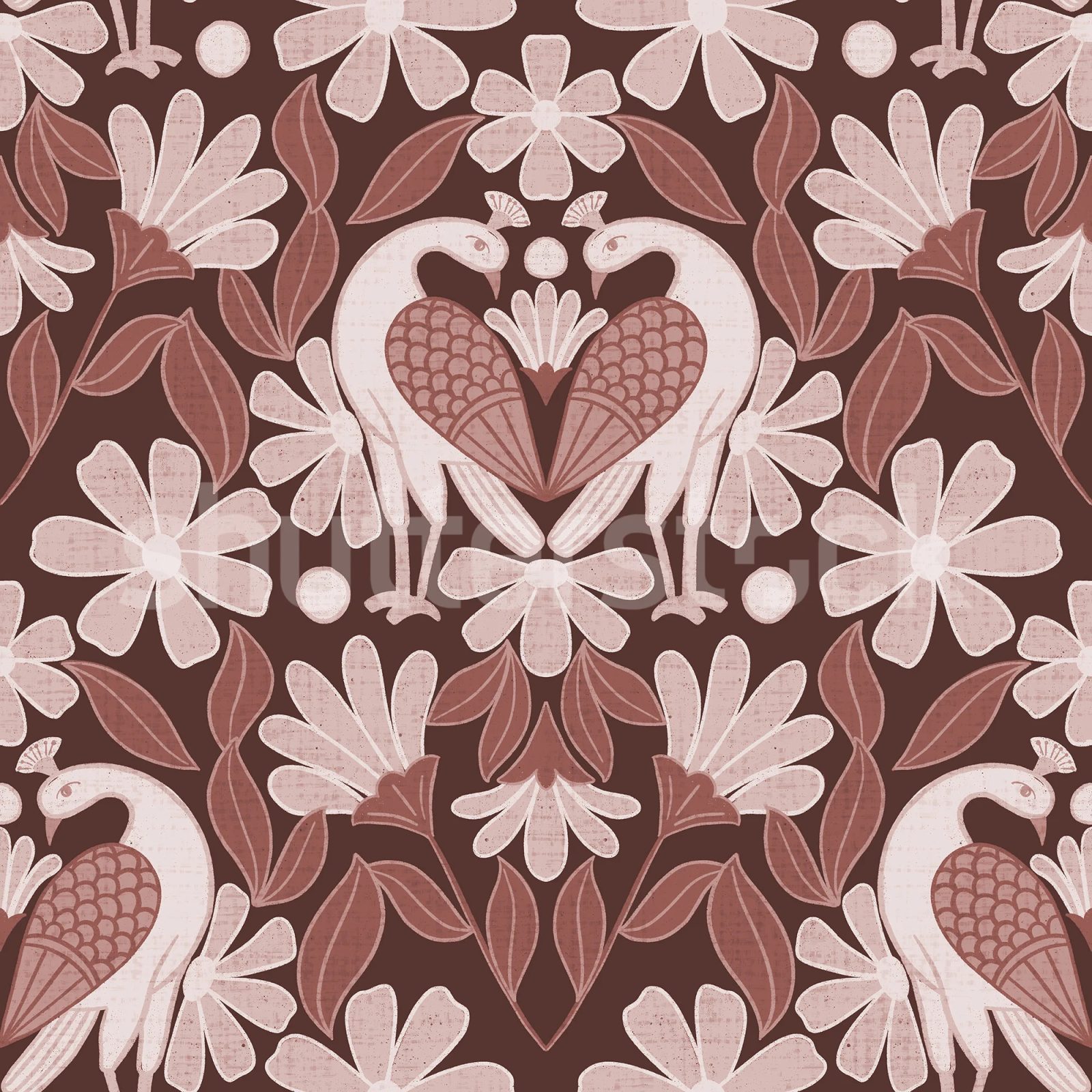 Dreamy Birds, Burgundy, Rebel Walls