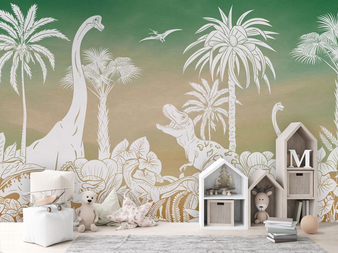 Monochrome Dino - Green Sky, Kikki Belle 3