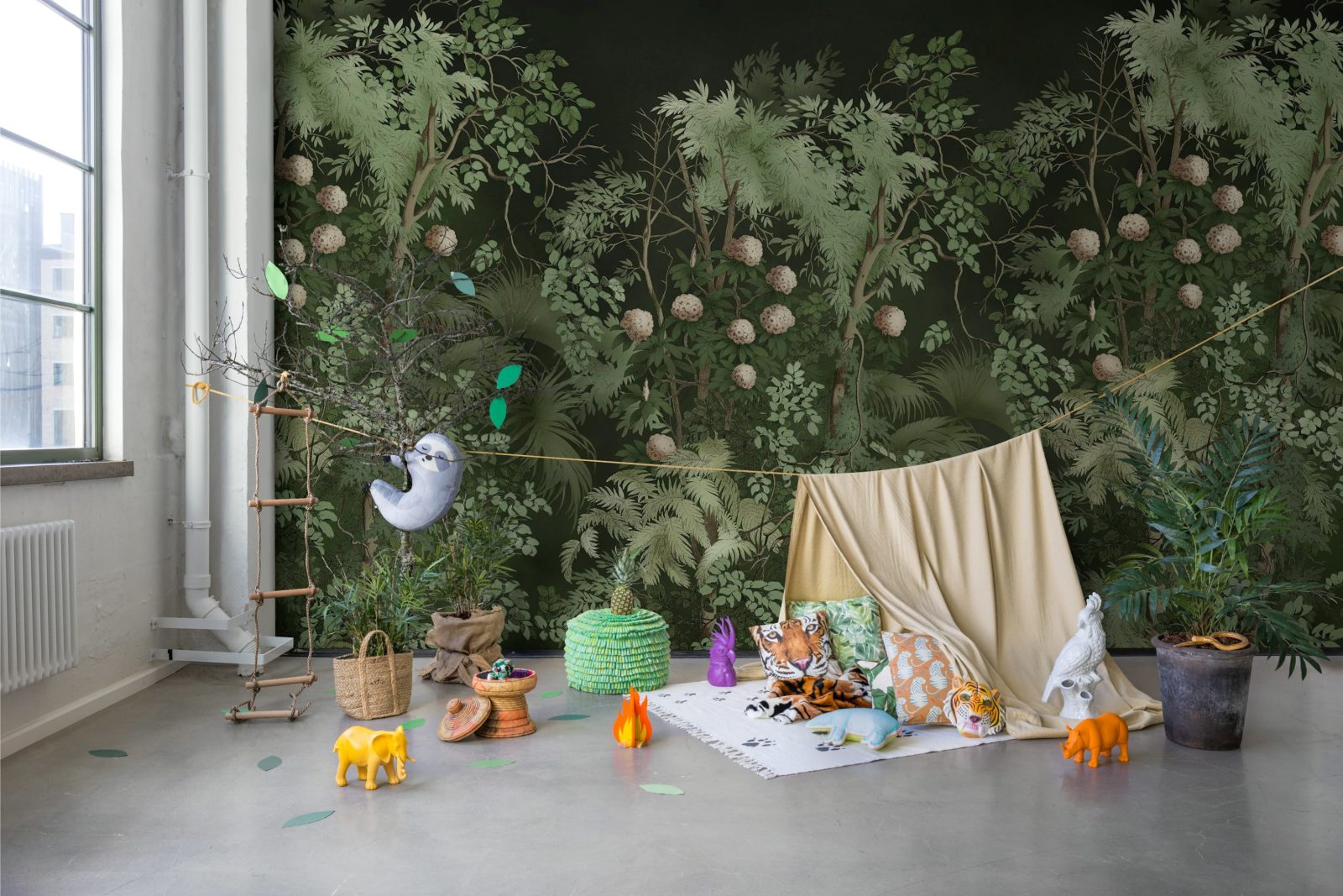 Tropical Bush, Dark Green, Rebel Walls 3