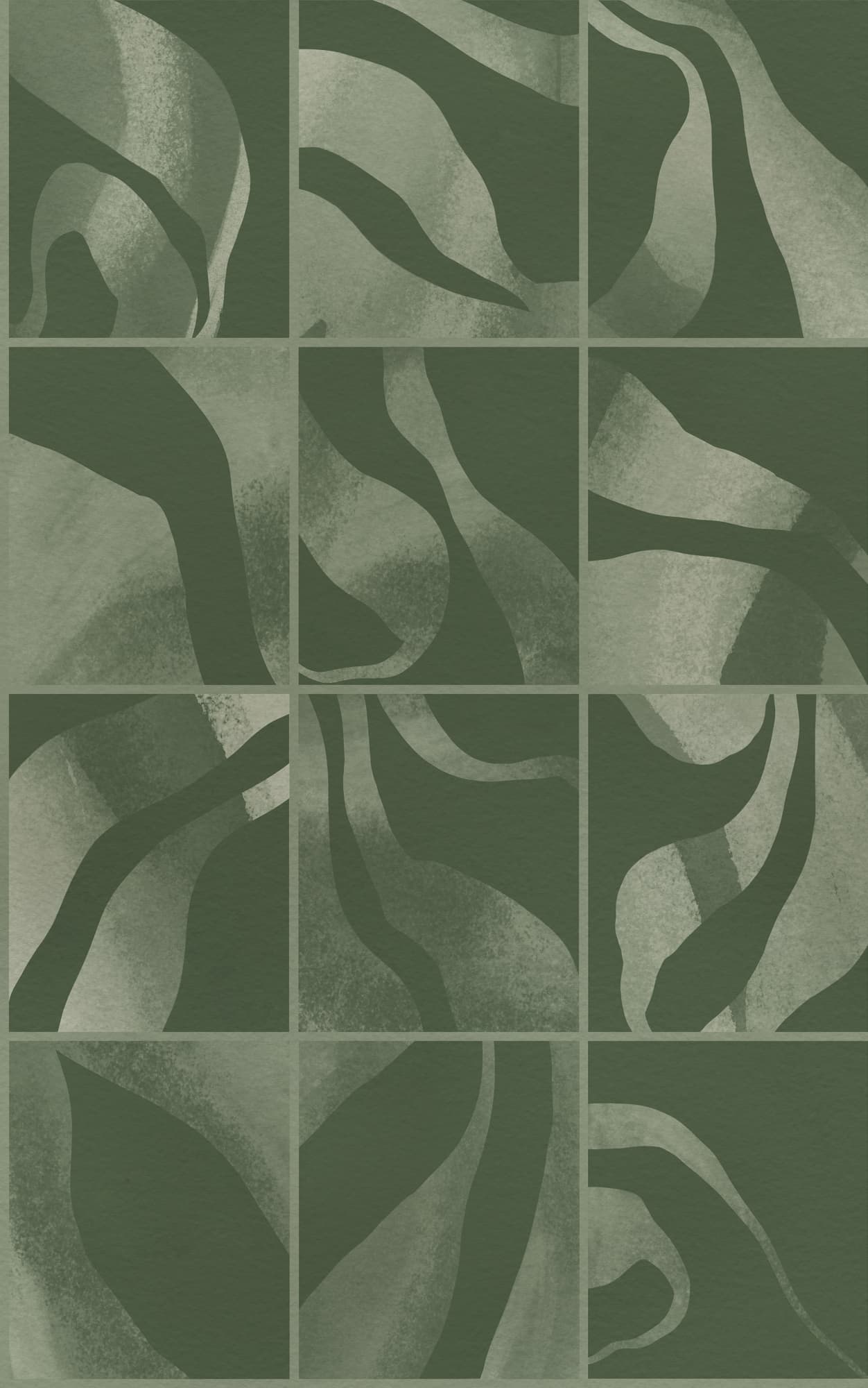 Floating Tiles, Dark Green, Rebel Walls