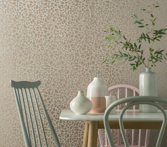 Pebble, Beach Rose Gold Luxury Patterned, 1838 Wallcoverings, 5.3mp / rola 2