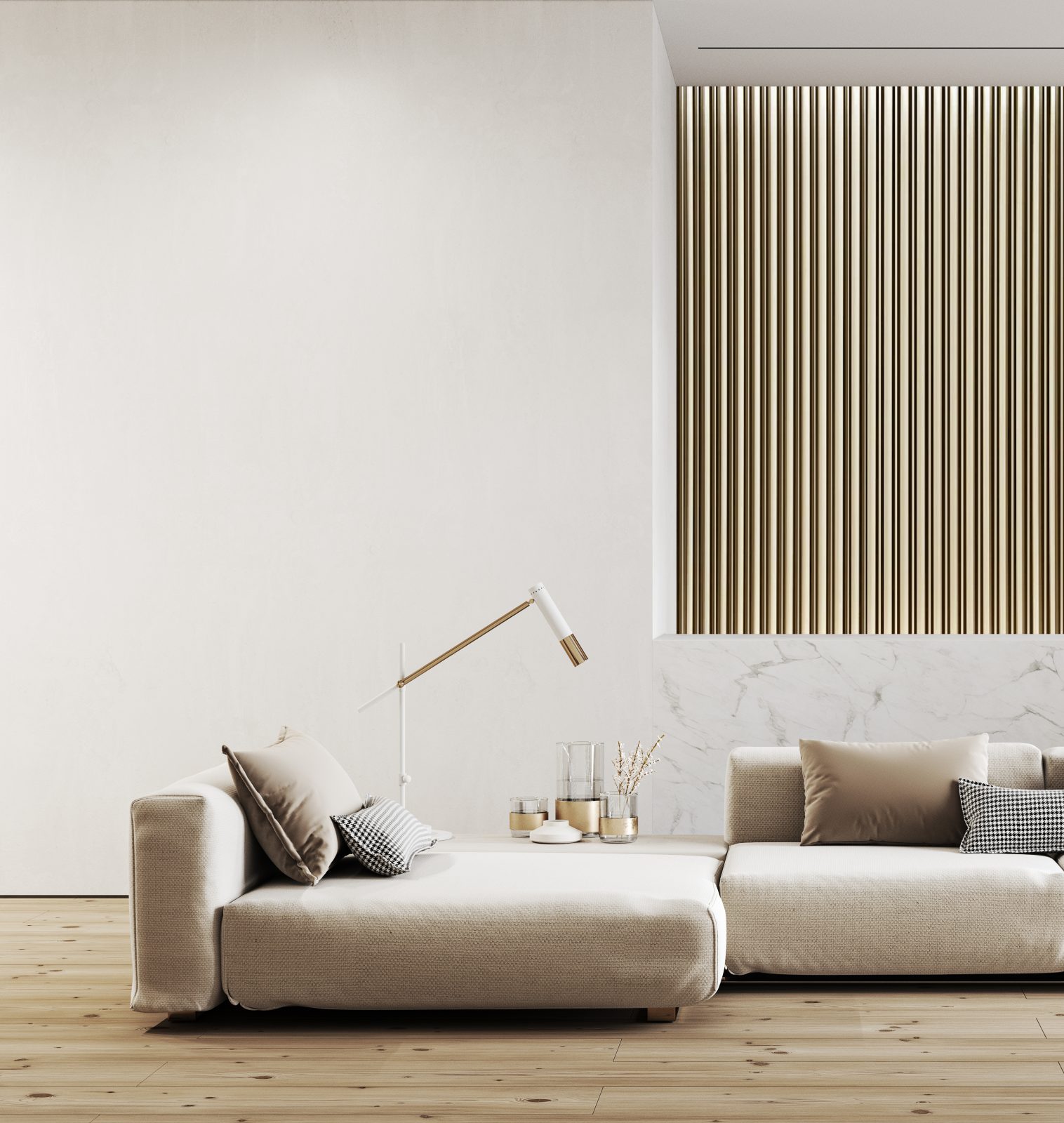 Riflaj decorativ 3D Milo, Auriu, 270x11.6cm, Lamelio 6