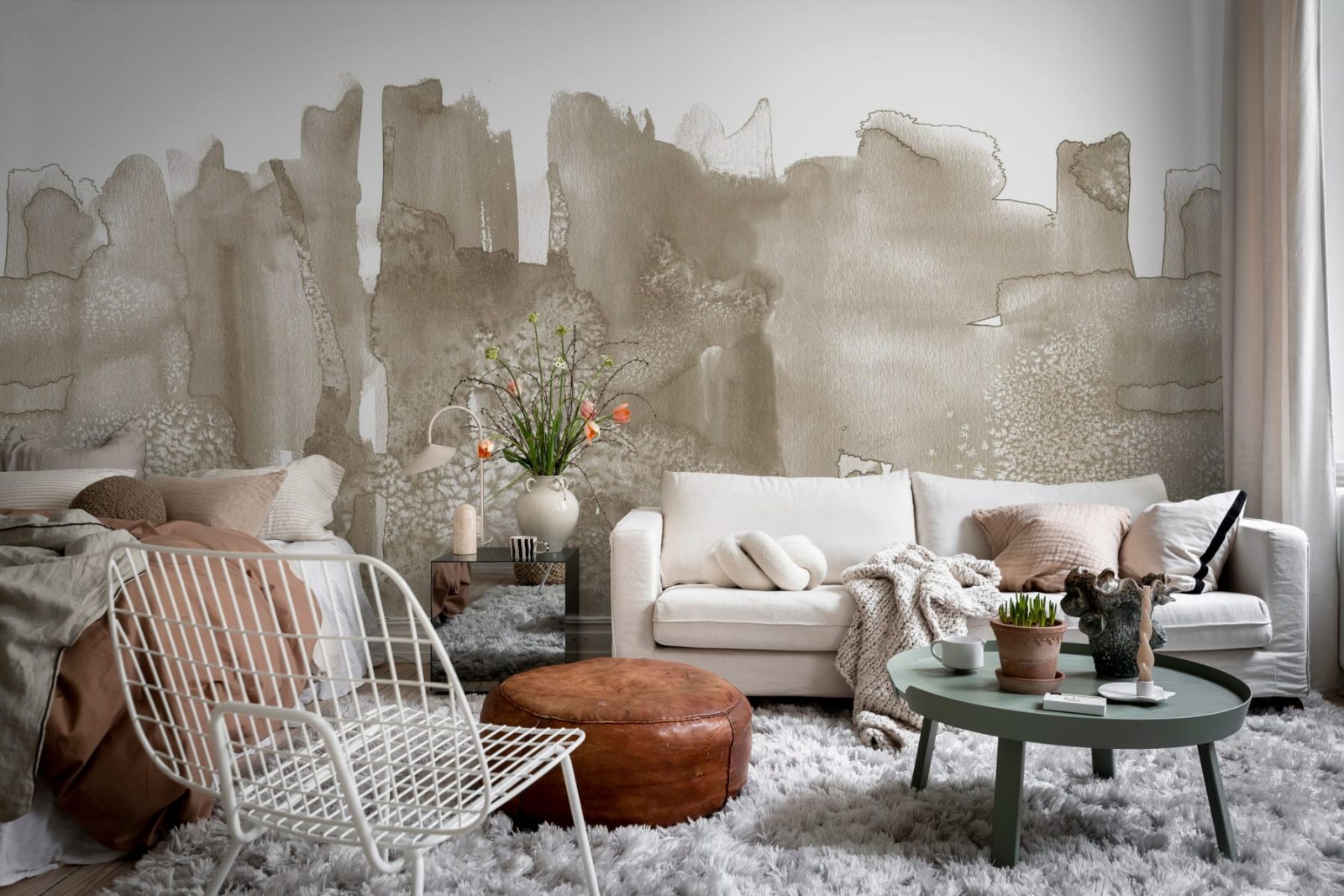 Watercolor City, Beige, Rebel Walls 3