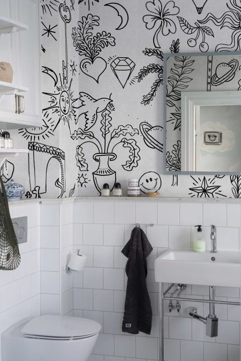 Doodle, White, Rebel Walls 3