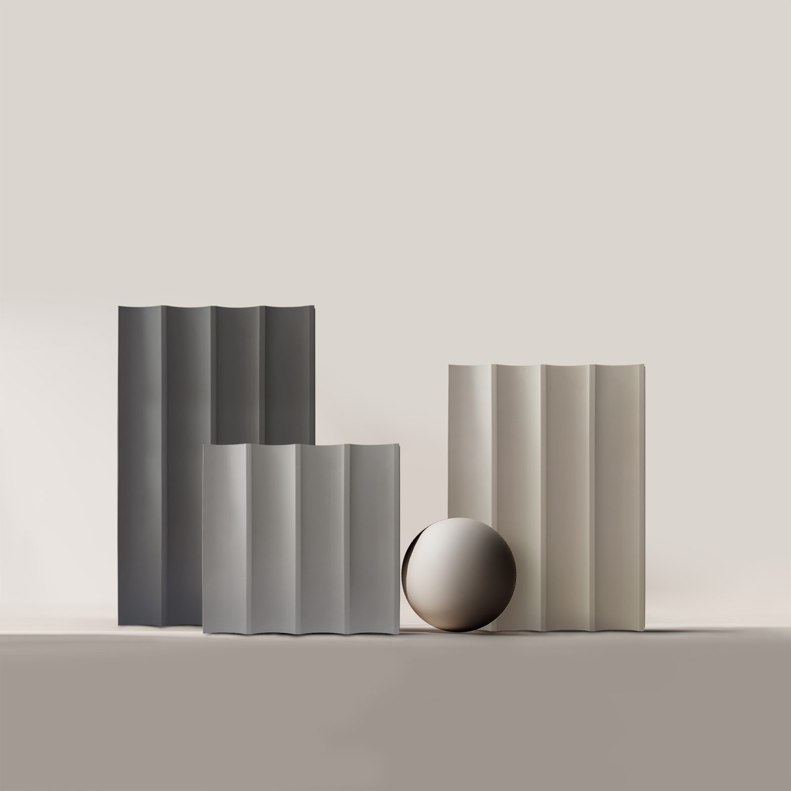 Riflaj decorativ Velutto, Shadow Grey, 270x25cm, Lamelio 4