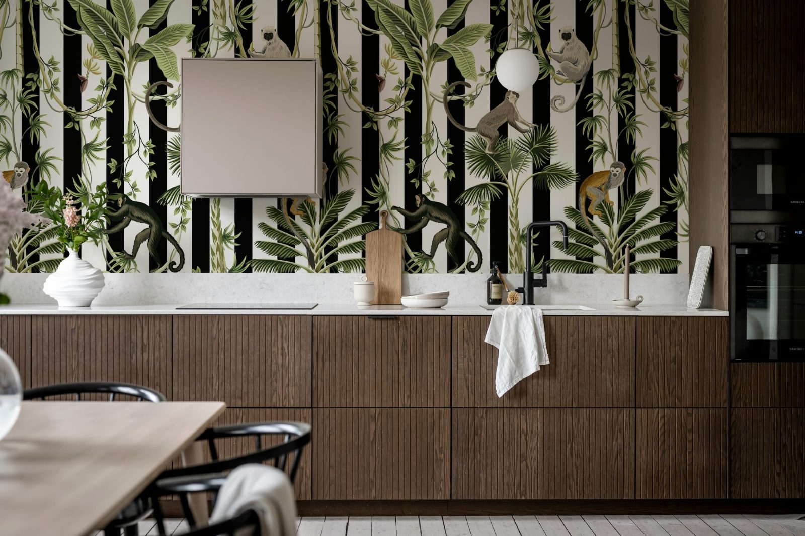 Monkey Stripes, Black, Rebel Walls 3
