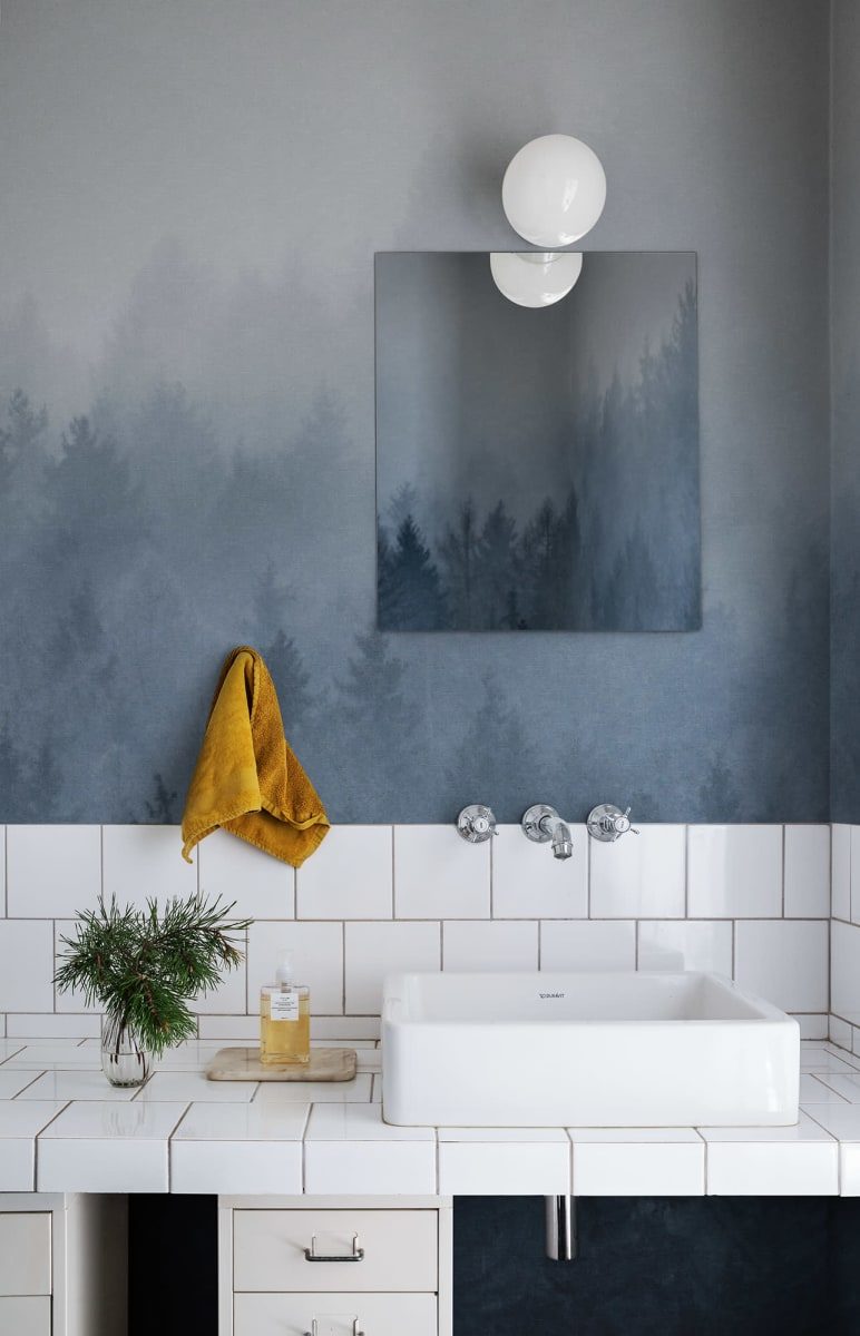 Cloudy Forest, Blue, Rebel Walls 3