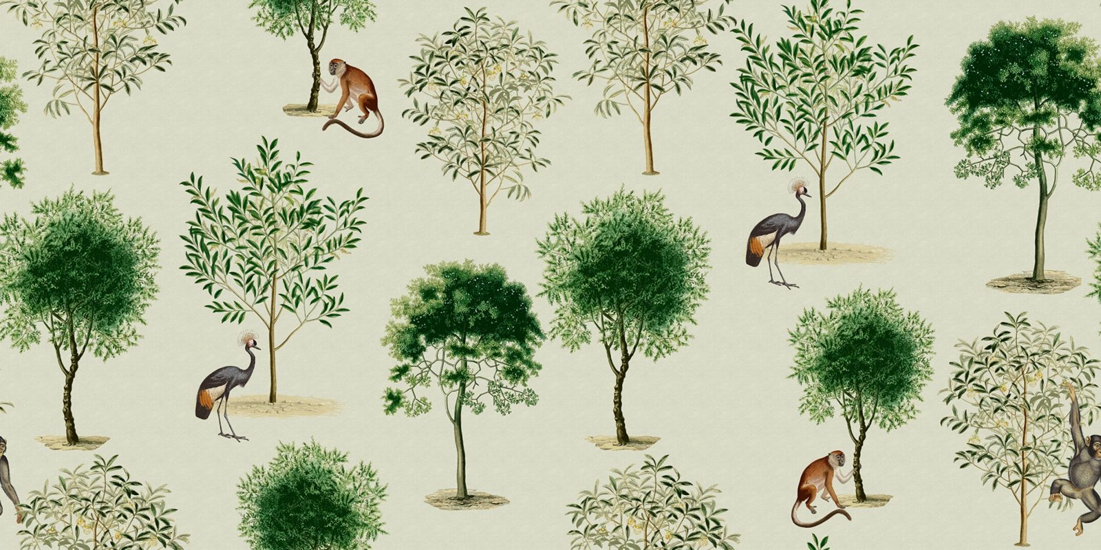 Monkey Among Trees, Beige, Rebel Walls