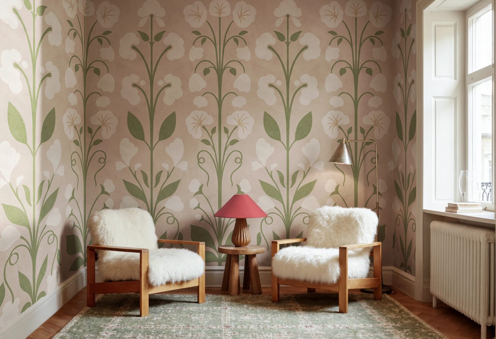 Folk Flower, Pink, Rebel Walls 2