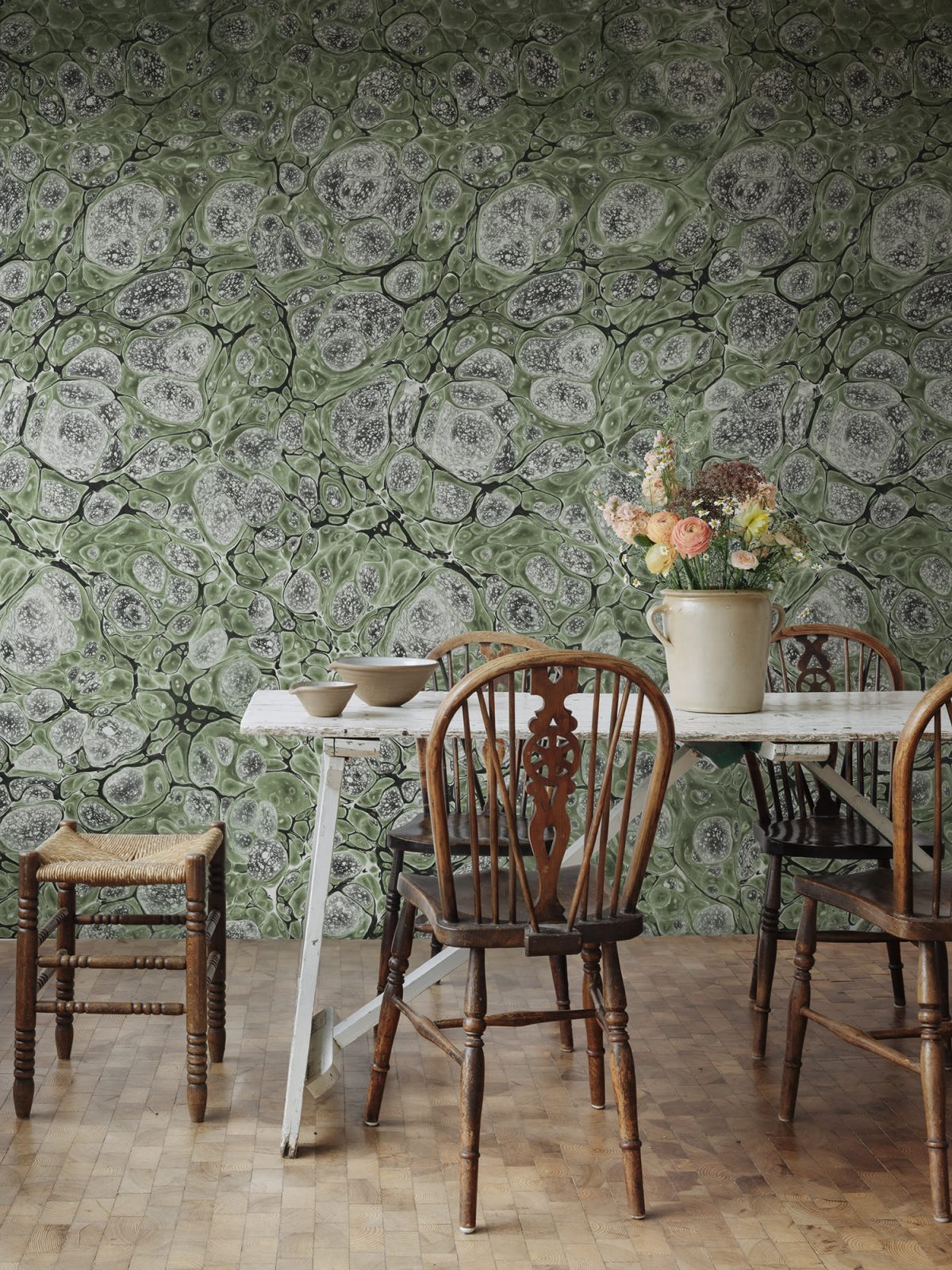Marbling, Green, Rebel Walls 2