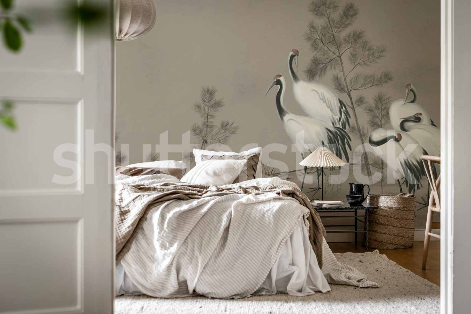 Whispering Cranes, Gray, Rebel Walls 3
