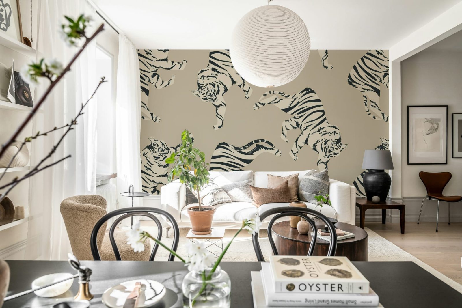 Quirky Tigers, Beige, Rebel Walls 3