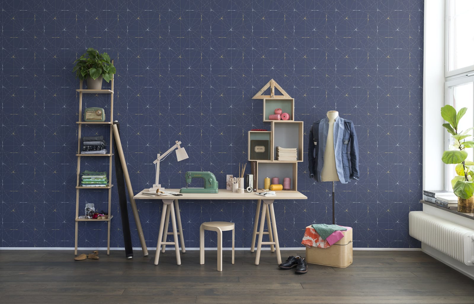 Perfect Fit, Royal Blue, repetitiv, Rebel Walls 2