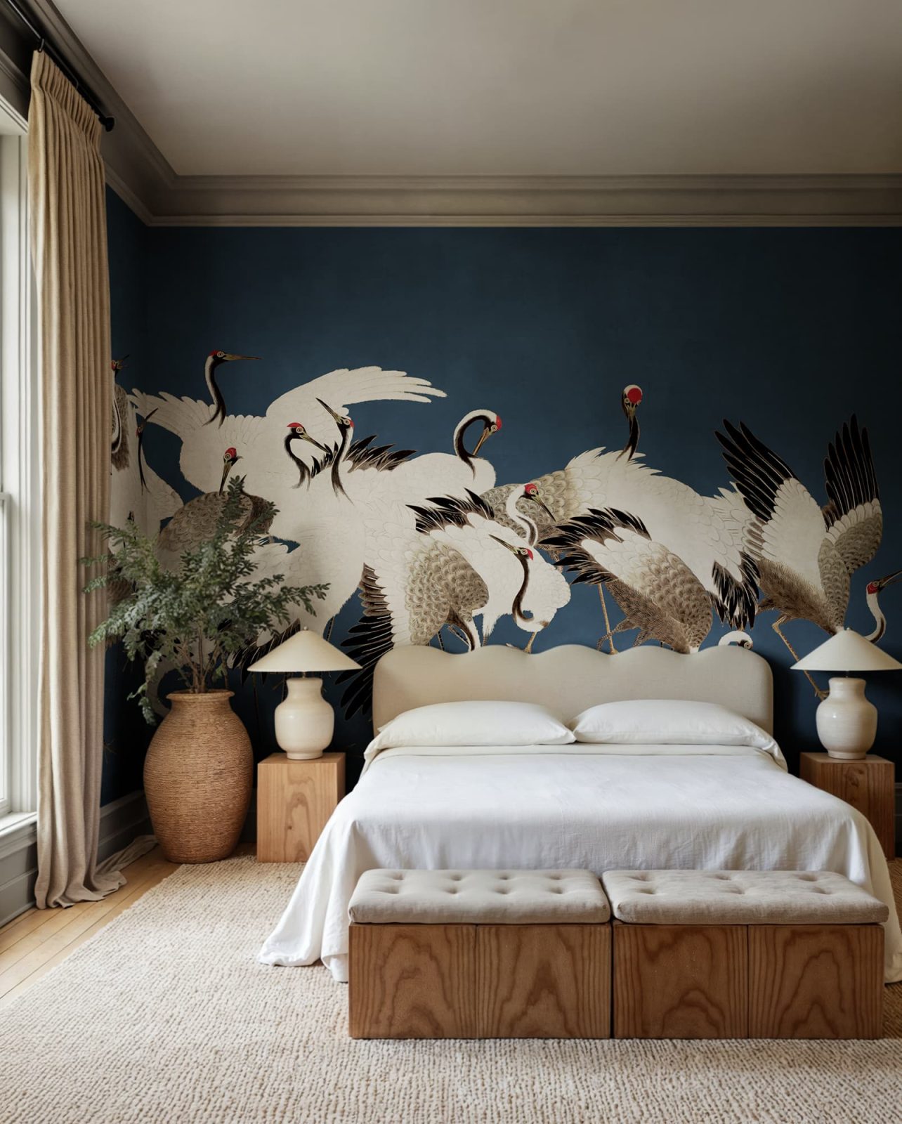 Dancing Cranes, Blue, Rebel Walls 2