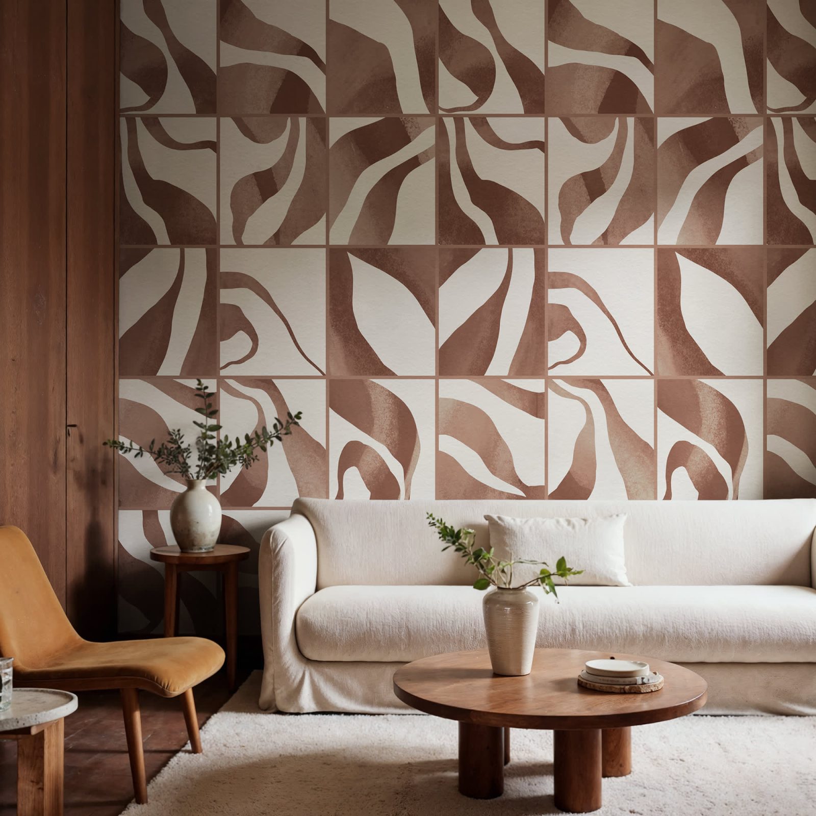 Floating Tiles, Brown, Rebel Walls 3