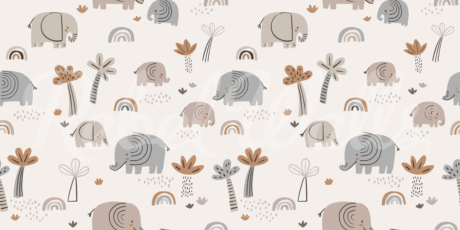 Elephant Savanna, Beige, Rebel Walls