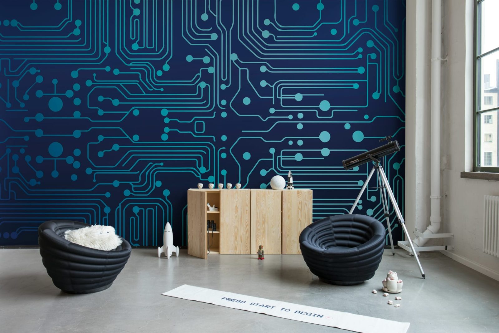 Circuit Board, Blue, Rebel Walls 2