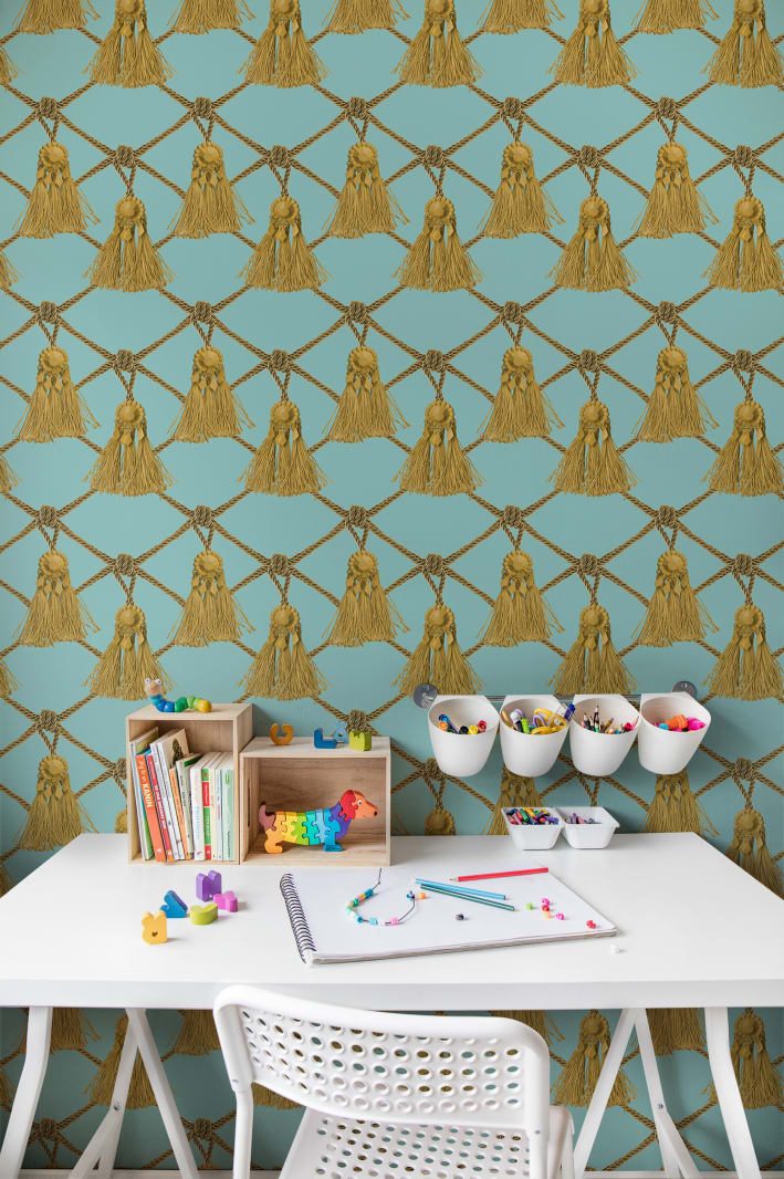 Tassels, Soft Turquoise, Rebel Walls, 5 mp / rola 2
