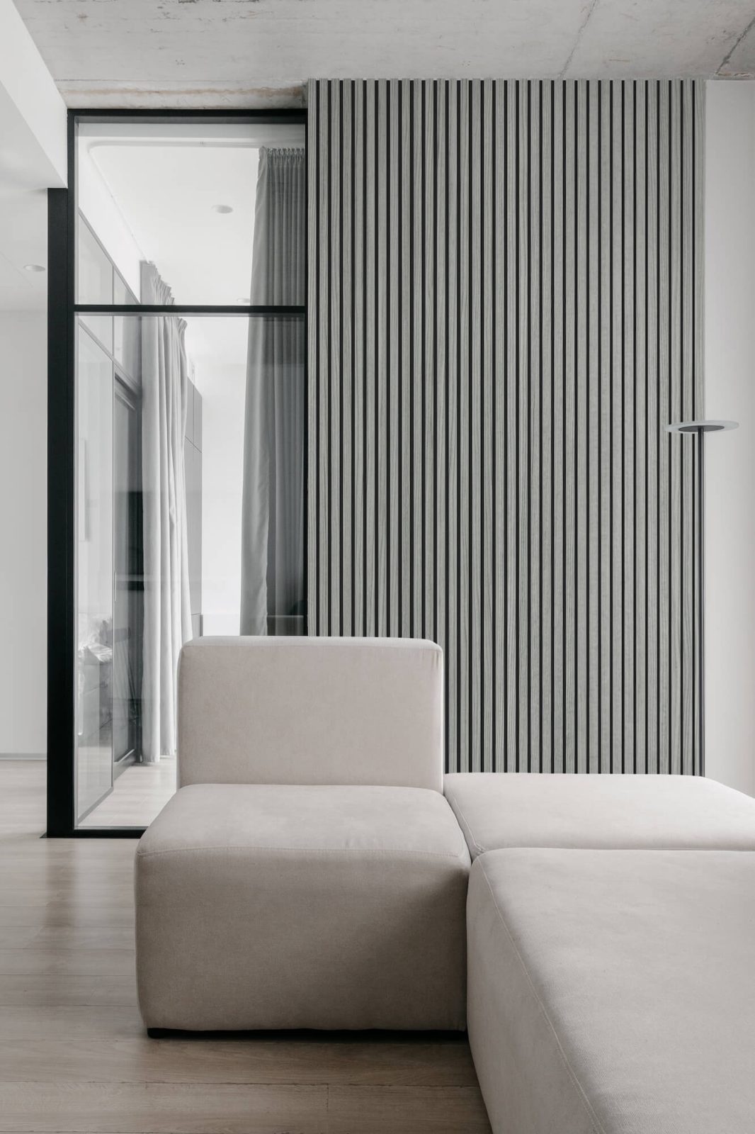 Riflaj decorativ MDF, Grey, fonoabsorbant, 270x28cm, Lamelio 4