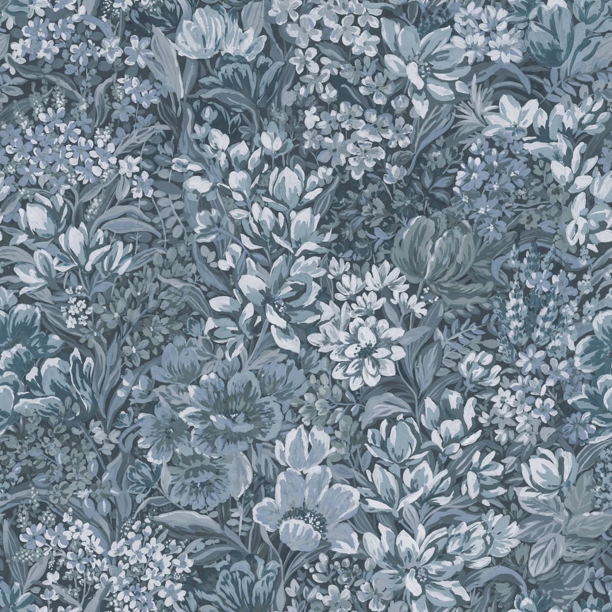 Floral Garden, Blue, Rebel Walls