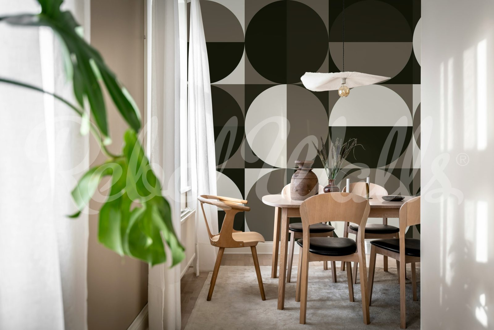 Circle Grid, Brown, Rebel Walls 2