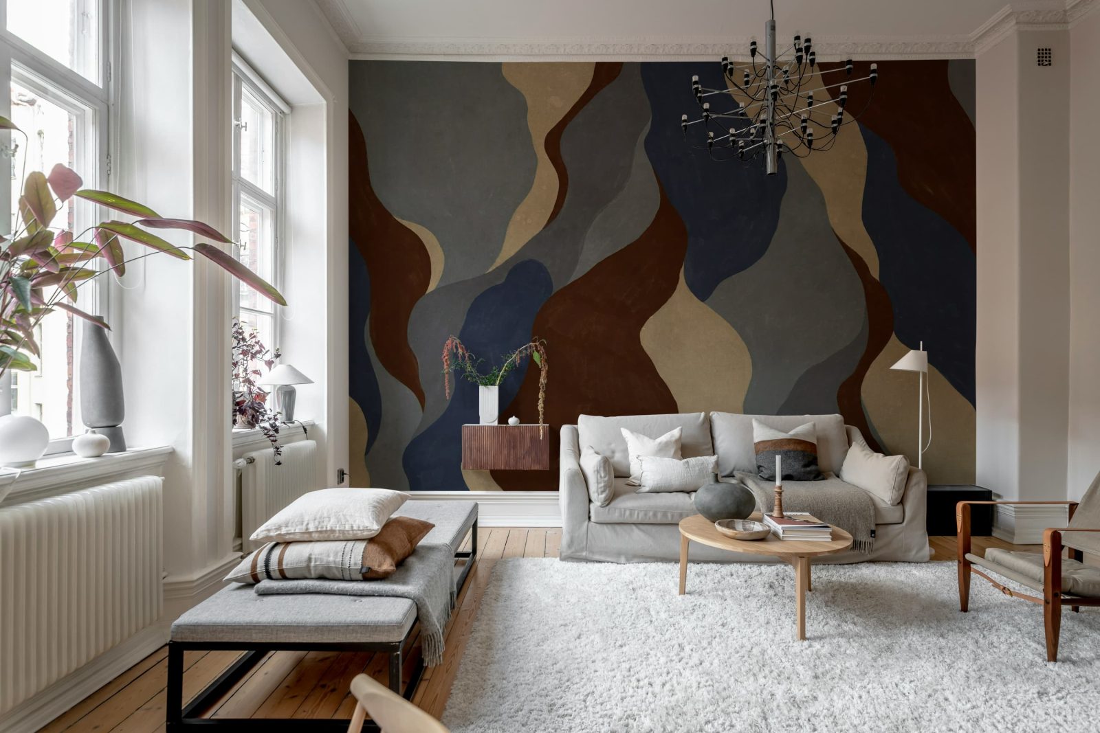 Flowing Forms, Dark Blue, Rebel Walls 3