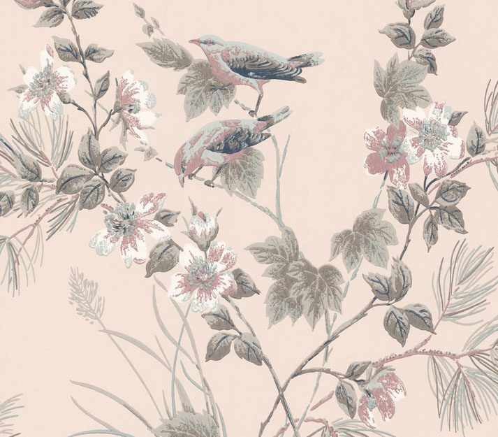 Rosemore, Pink Luxury Bird, 1838 Wallcoverings, 5.3mp / rola 2