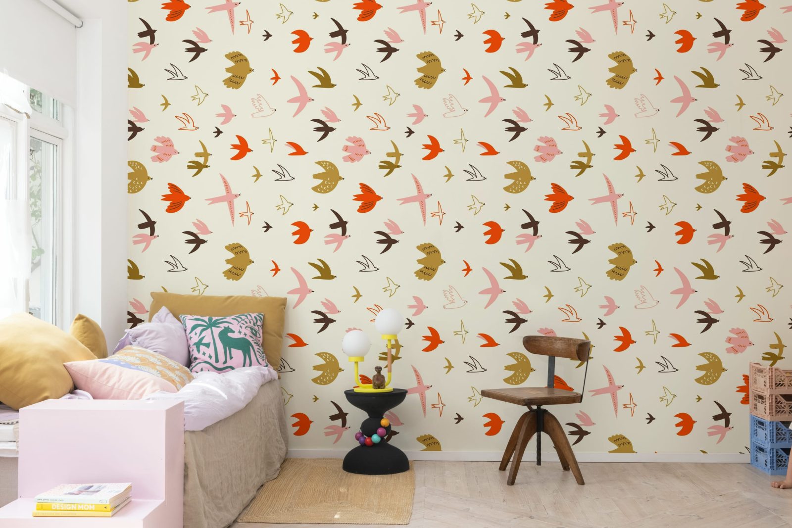 Flying Birds, Pink, Rebel Walls 3