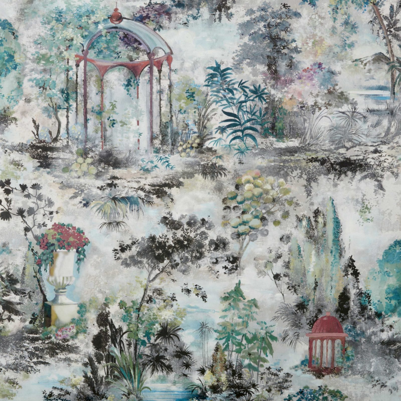 Pavilion, Fern Green Luxury Toile, 1838 Wallcoverings, 7mp / rola