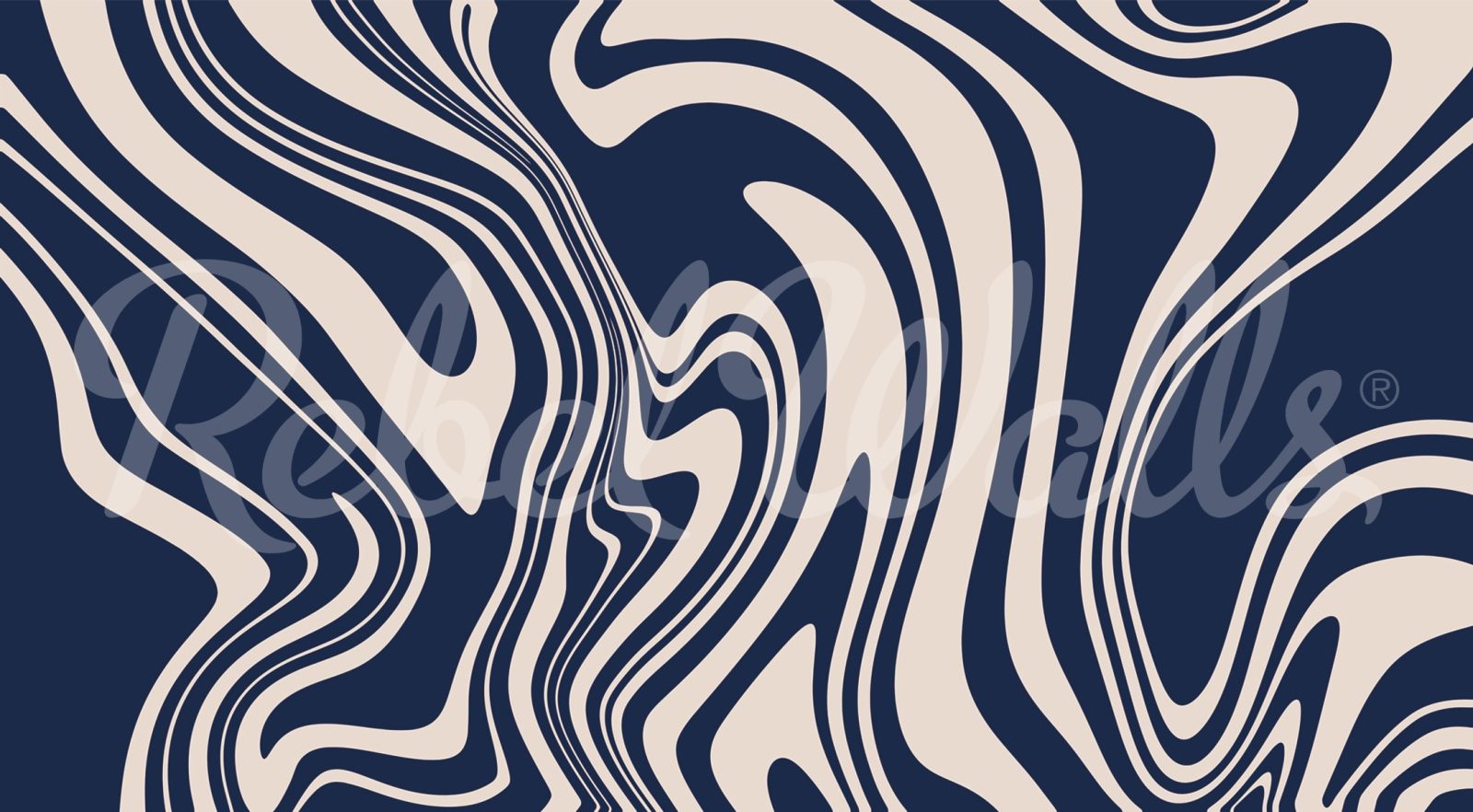 Swirly, Blue, Rebel Walls