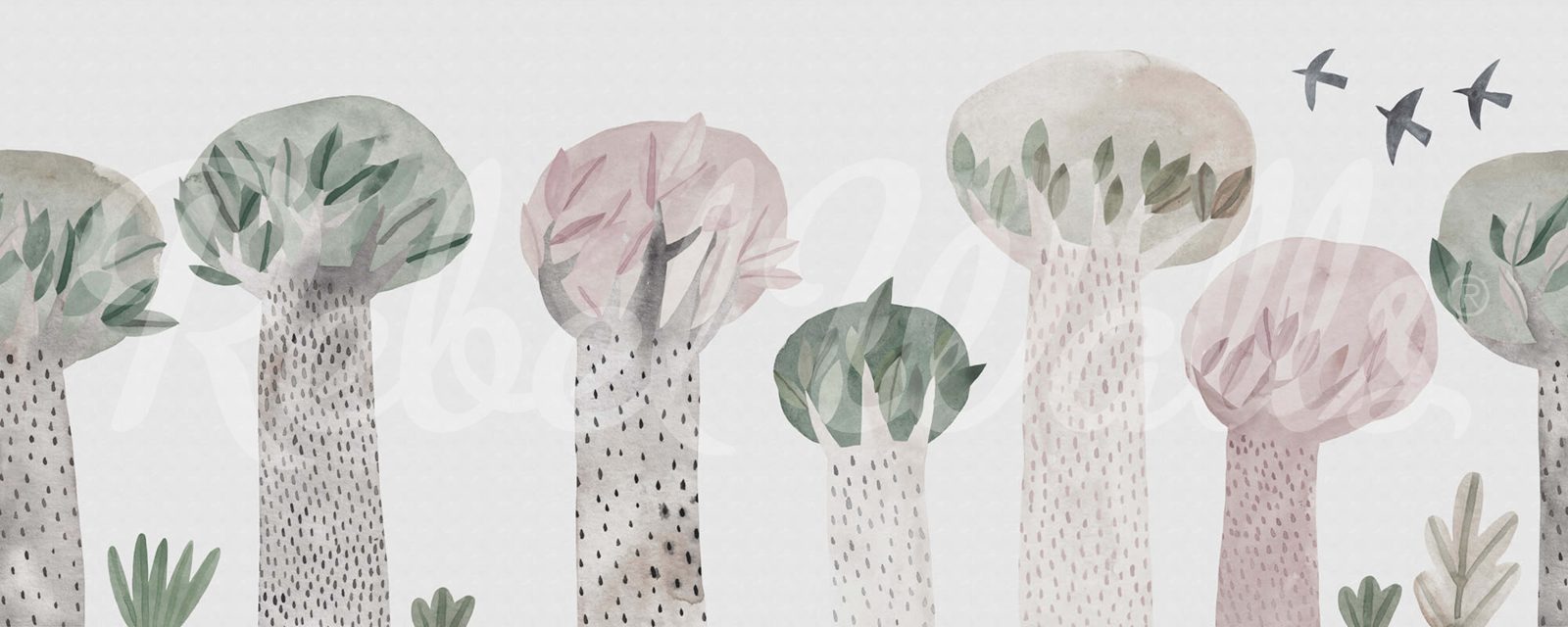 Watercolor Garden, Pastel, Rebel Walls