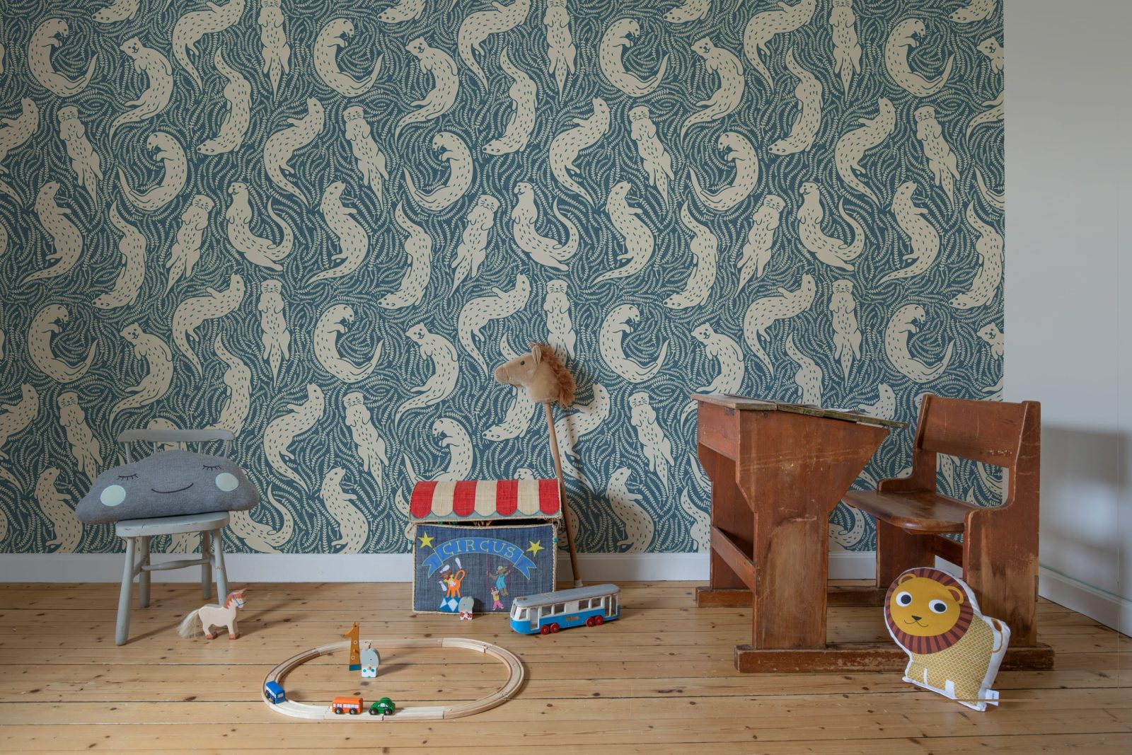 Cute Otters, Blue, Rebel Walls 3