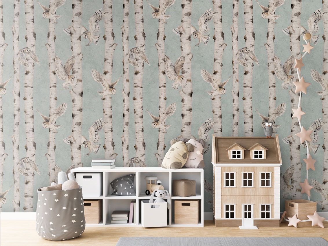 Birch and Owls - Blue, Kikki Belle 5