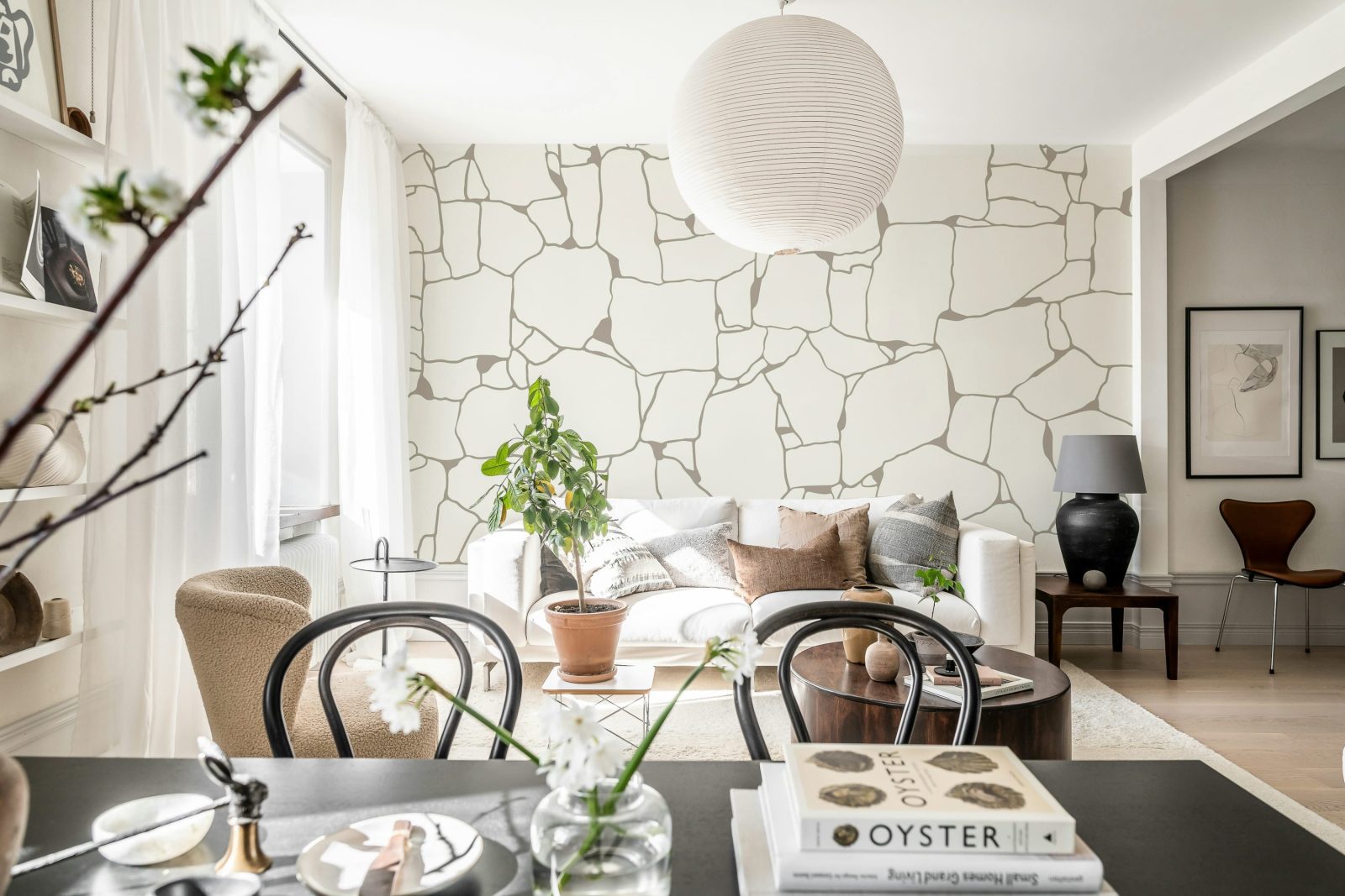 Rustic Grid, Warm White, Rebel Walls 3