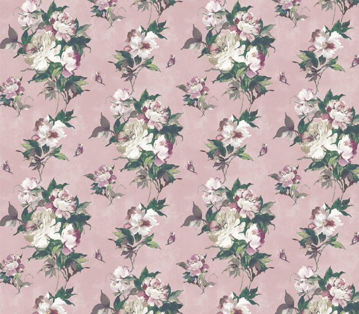 Madama Butterfly, Blush Pink Luxury Floral, 1838 Wallcoverings, 5.3mp / rola