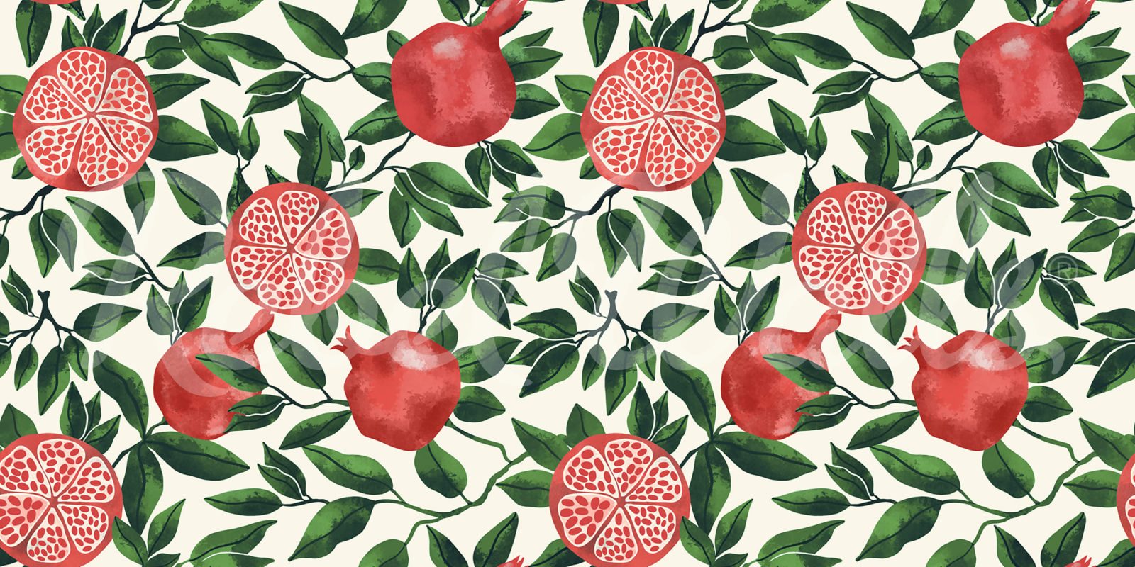 Pomegranate, Green, Rebel Walls