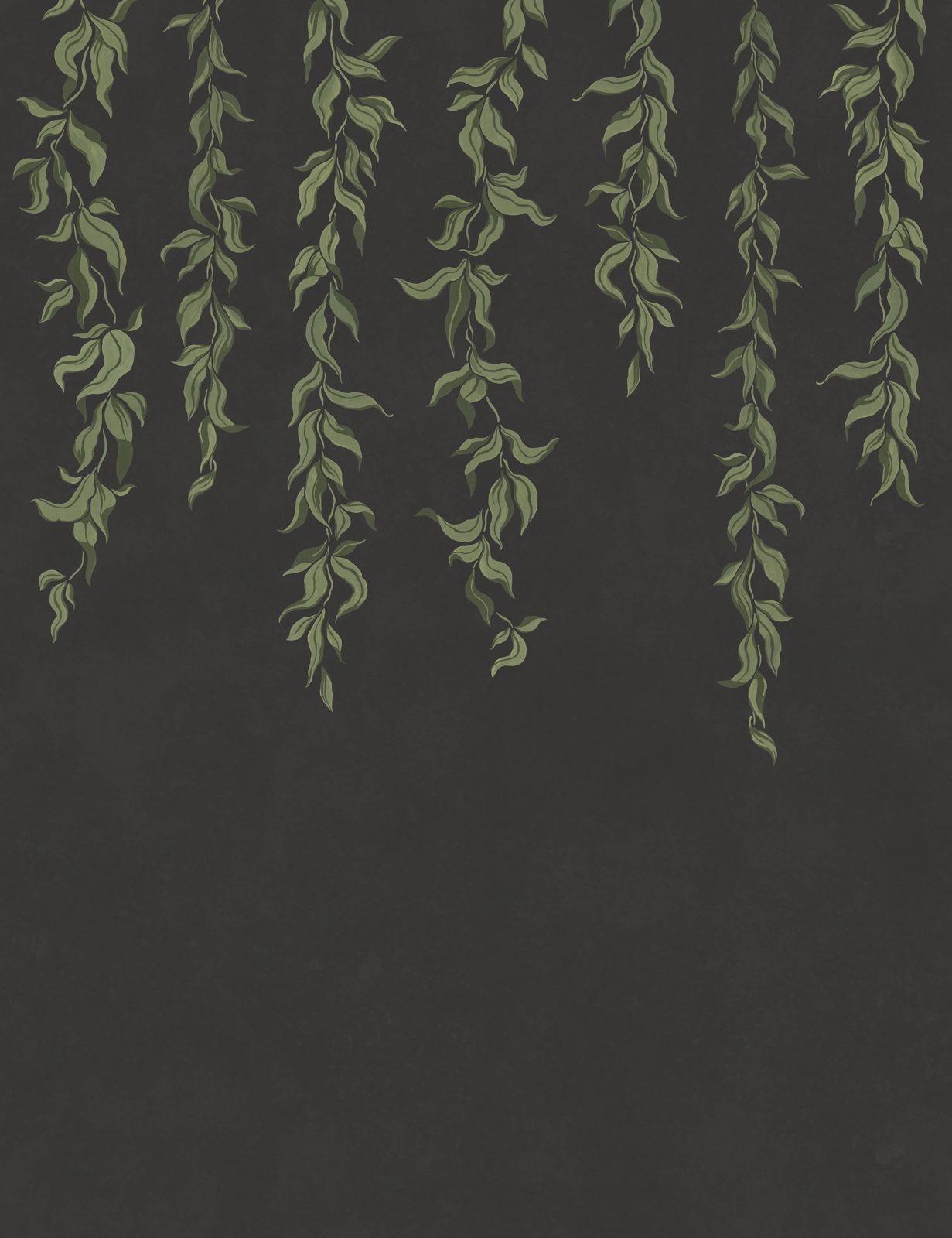 Hanging Leaves, Graphite, Rebel Walls