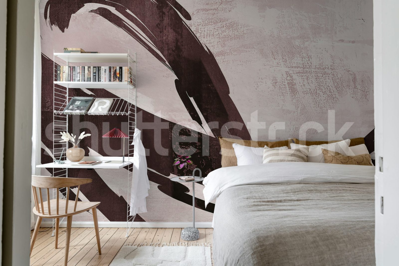 Artzy Stripes, Burgundy, Rebel Walls 3