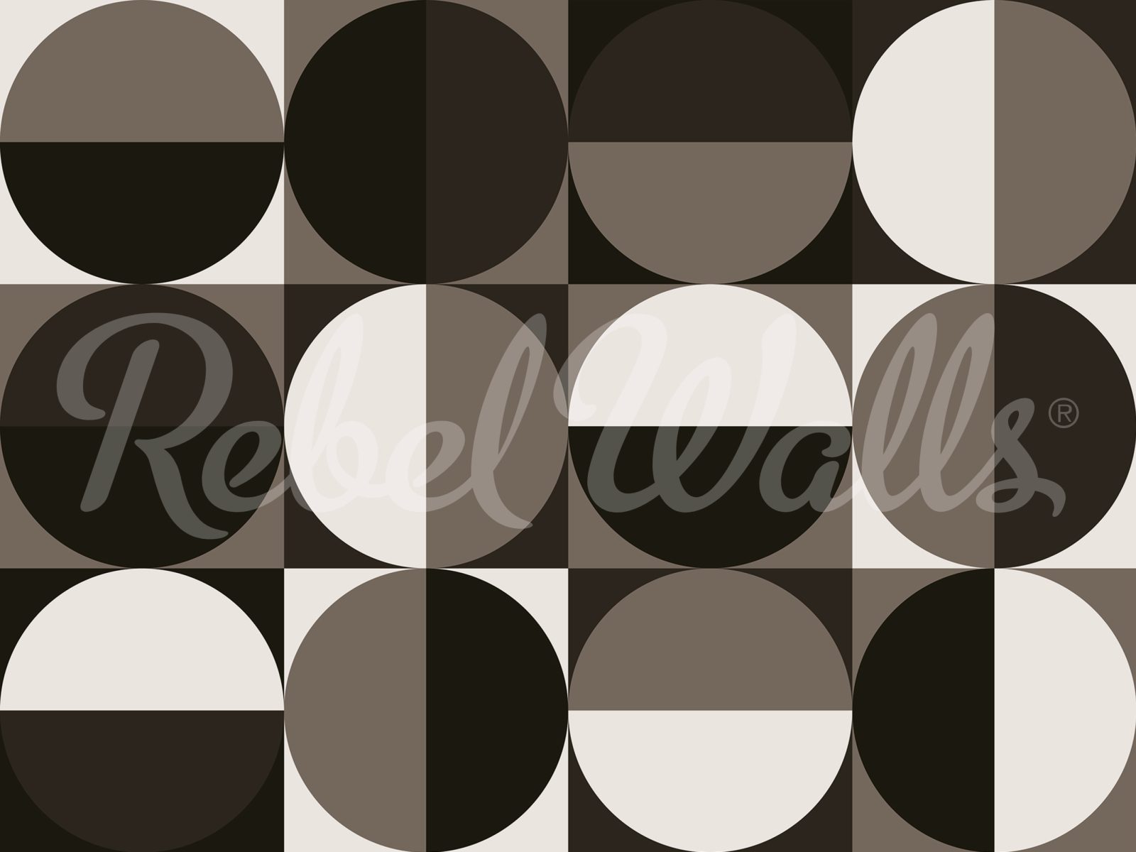 Circle Grid, Brown, Rebel Walls