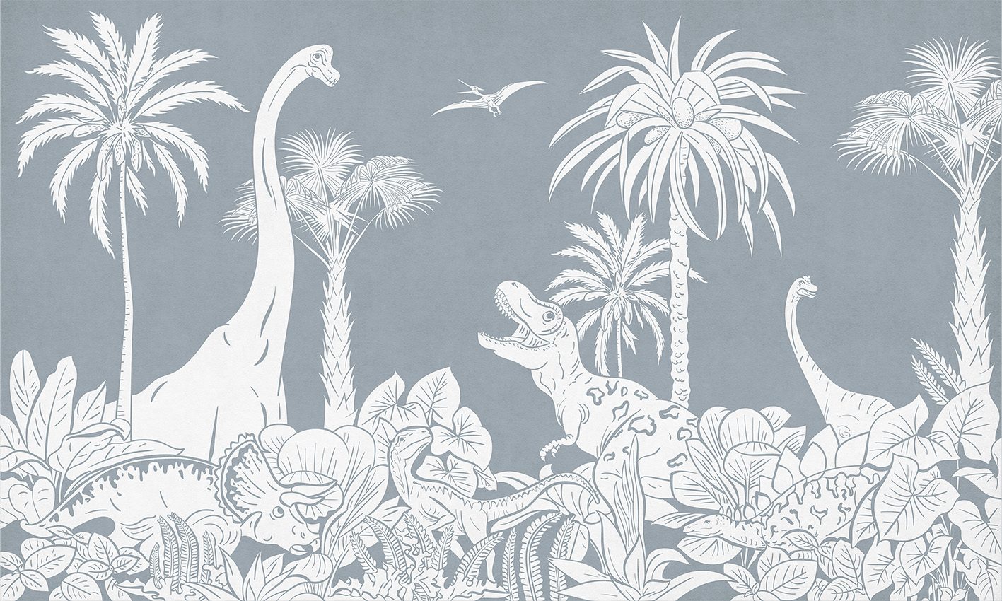 Monochrome Dino - Blue, Kikki Belle