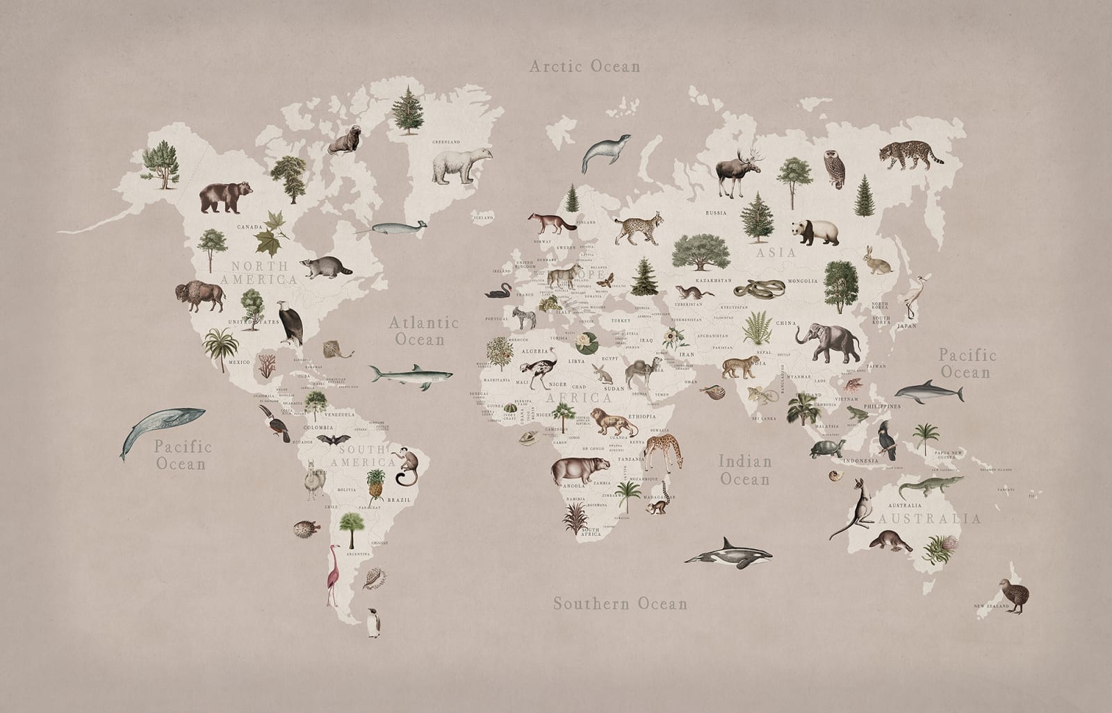 Animal World, Pastel Pink, Rebel Walls