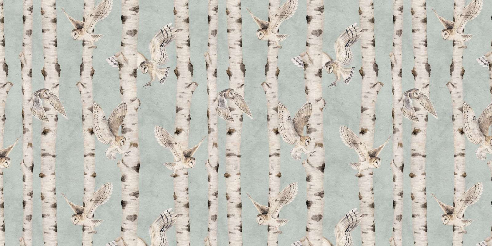 Birch and Owls - Blue, Kikki Belle